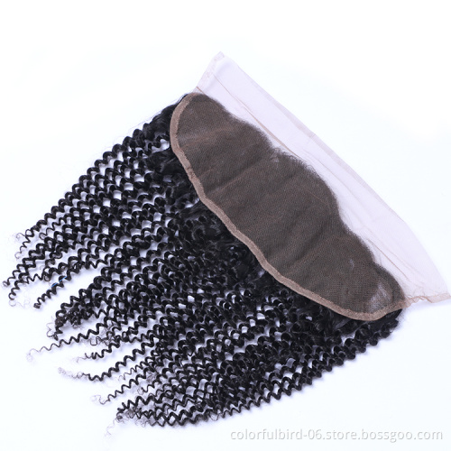 Lace Closure kinky curly 13x4 Lace Closure Human hair cambodian hair HD transparent lace hair extension